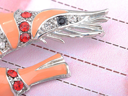 Multi Color Peach Shrimp Crawfish Brooch Pin