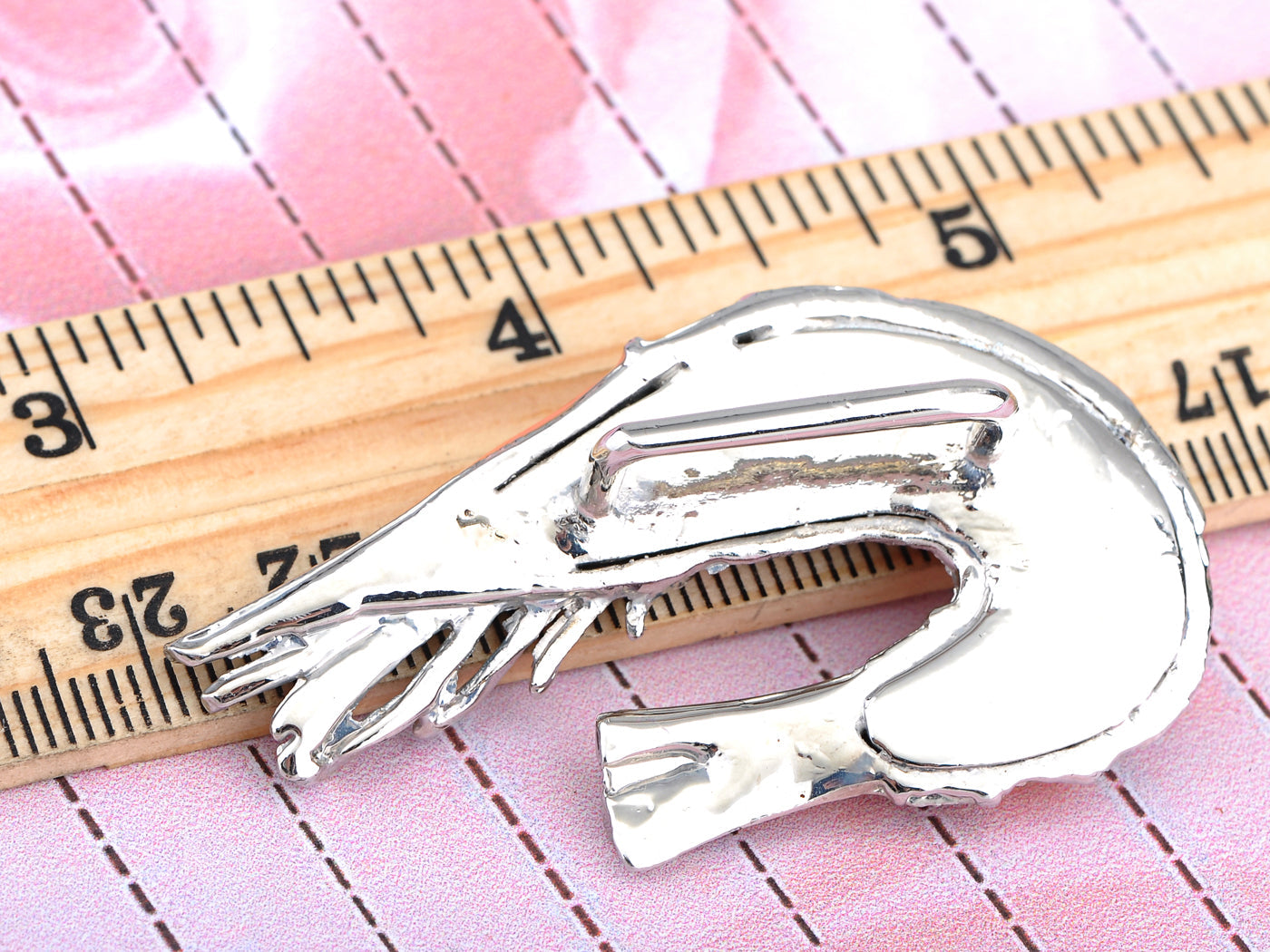 Multi Color Peach Shrimp Crawfish Brooch Pin