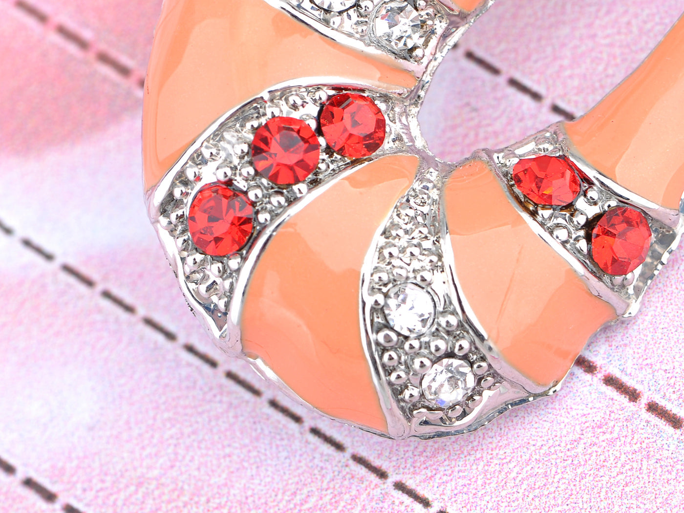 Multi Color Peach Shrimp Crawfish Brooch Pin