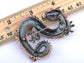 Antique Rust Gun Fantasy Renaissance Medieval Dragon Pink Brooch Pin