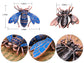 Rose Copper Sapphire Blue Colored Beetle Bee Brooch Pin