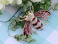 Rose Copper Sapphire Blue Colored Beetle Bee Brooch Pin