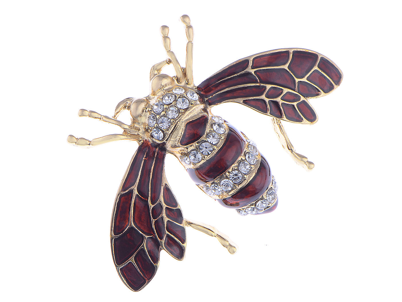 Rose Copper Sapphire Blue Colored Beetle Bee Brooch Pin