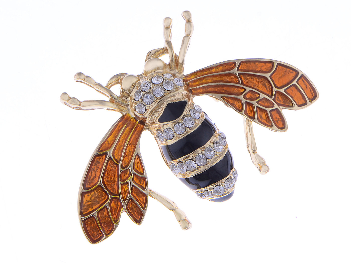 Rose Copper Sapphire Blue Colored Beetle Bee Brooch Pin
