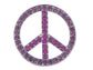 Vintage Shine Purple Pink Hippie Peace Sign Brooch Pin Pendent