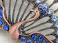 Bright Blue Jewel Beaded Peacock Pin Jewelry Brooch