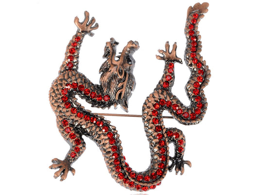 Mythical Ancient Asian Chinese New Year Zodiac Dragon Novelty Celebration Party Brooch Pin