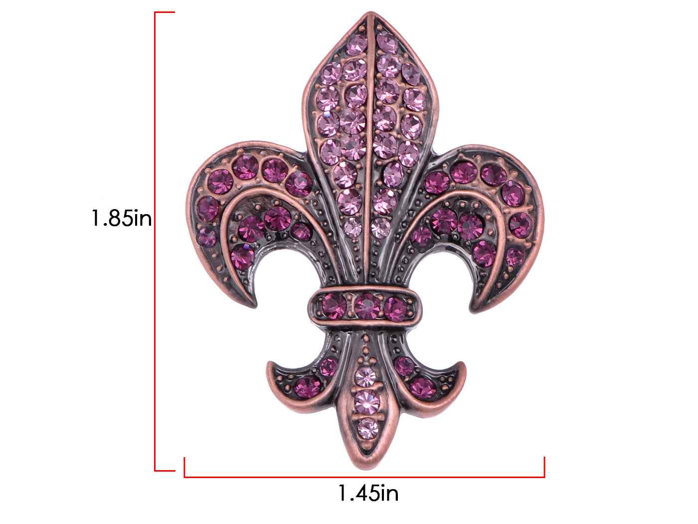 Black Gothic Medieval Royal Fleur De Lis Lily Brooch Pin