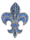 Black Gothic Medieval Royal Fleur De Lis Lily Brooch Pin