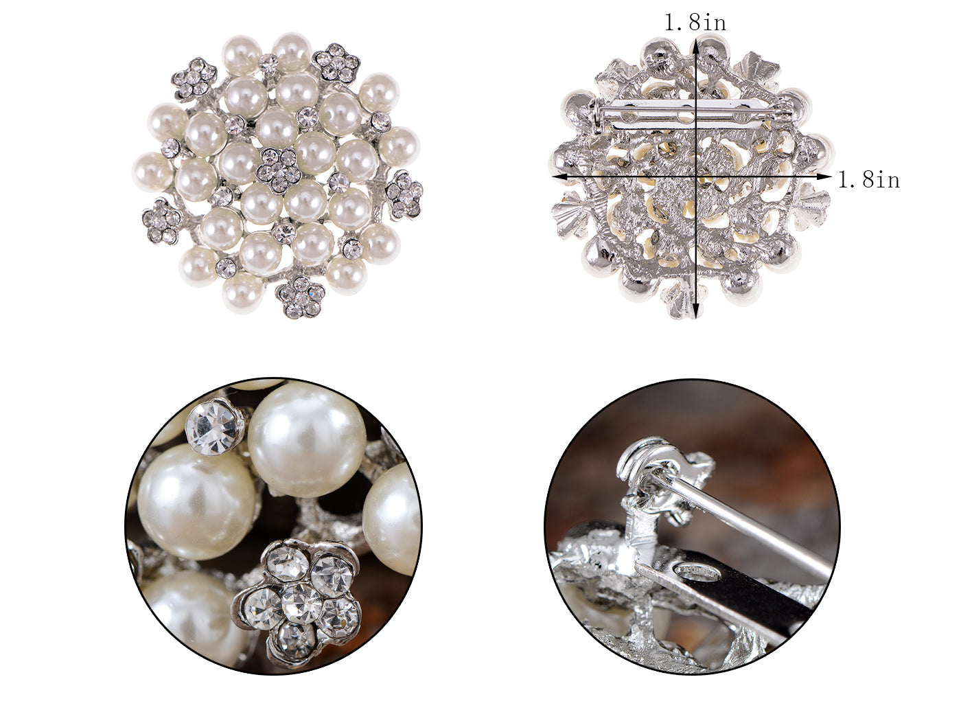 Pearl Flower Wedding Party Pin Brooch