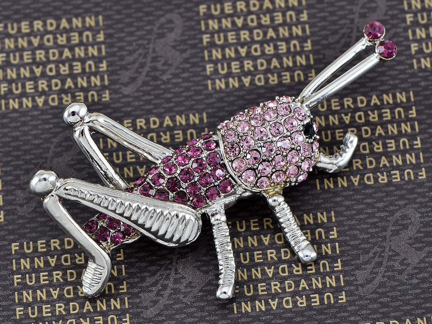 Amethyst Grasshopper Insect Bug Pin Brooch