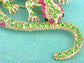 Peridot Fuchsia Pink Lizard Gecko Reptile Pin Brooch