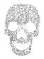 Gun Black Colored Big Skull Head Face Brooch Pin