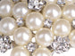 Big Pearl Flower Wedding Bouquet Slive Brooches