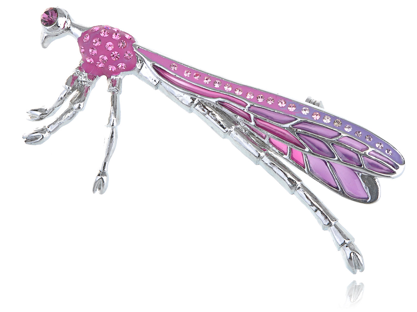 Strike Emerald Multicolored Damselfly Dragonfly Pin Brooch