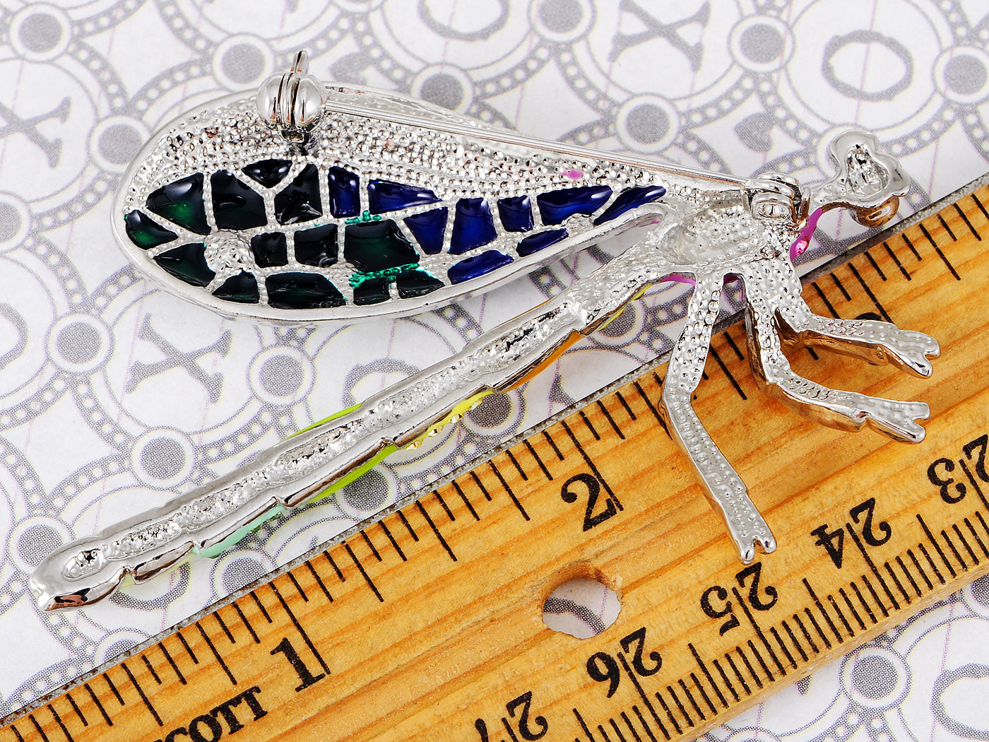 Strike Emerald Multicolored Damselfly Dragonfly Pin Brooch