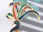 Brilliant Enamel Color Bright Green Red Paradise Bird Jewelry Pin Brooch