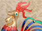 Colorful Enamel Rooster Bantam Brooch Pin