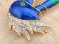 Crested Hornbill Beak Bird Mouth Tropical Enamel Pearl Pin Brooch
