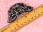 Abstract Stripe Enamel Matte Black Butterfly Insect Brooch Pin