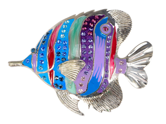 Multicolor Rainbow Enamel Tropical Ocean Angelfish Sea Animal Fish Lapel Brooch Pin