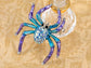 Antique Big Teardrop Sapphire Blue Spider Insect Brooch Pin