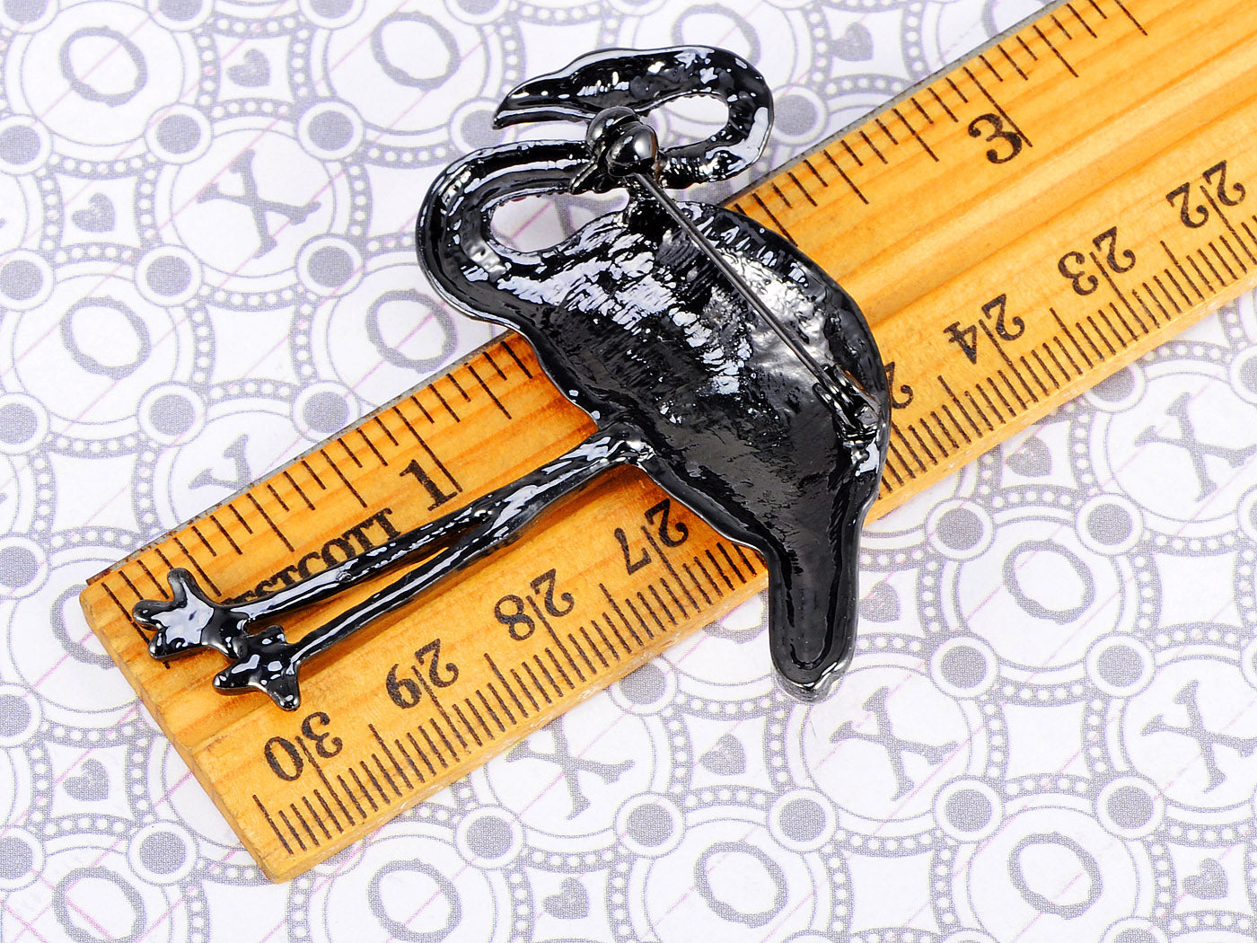 Pearlescent Pink Enamel Flamingo Crane Bird Brooch Pin