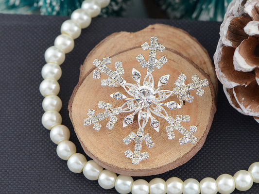 Winter Festive Snowflake Brooch Pin