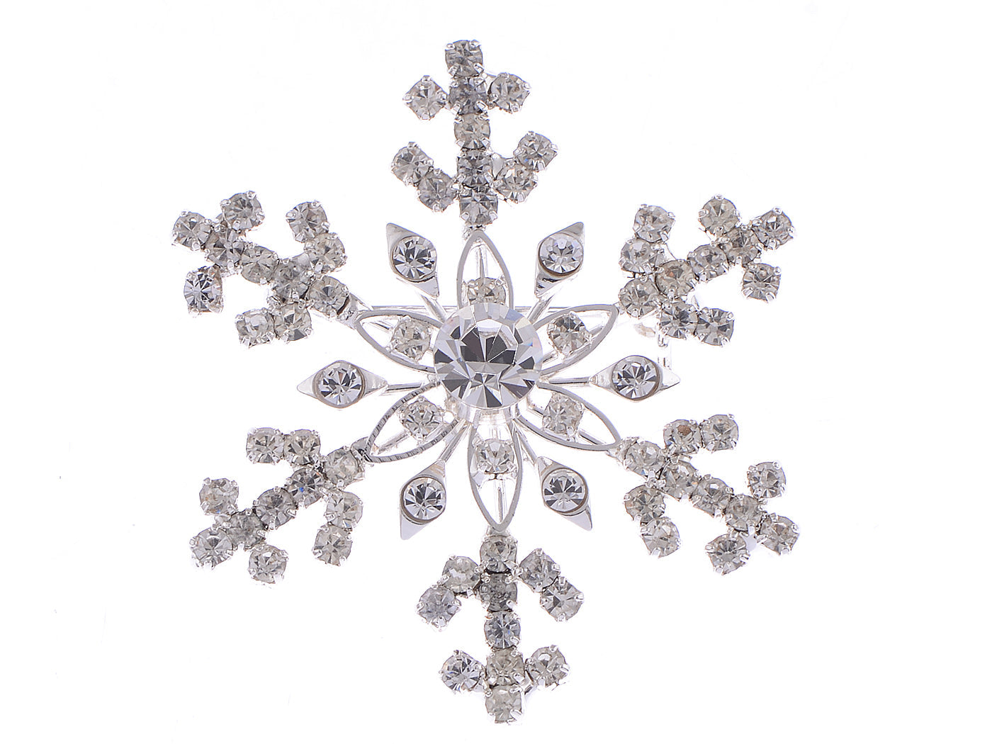 Winter Festive Snowflake Brooch Pin