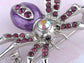 Amethyst Violet Cz Purple Belly Spider Bug Insect Pin Brooch