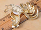 Gold Pearl Rooster Chicken Brooch Pin