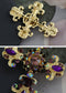 Victorian Flourish Flower God Cross Pin Brooch Purple