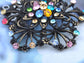 Bridal Wedding Craft Dressy Brass Flower Floral Multi Brooch Pin