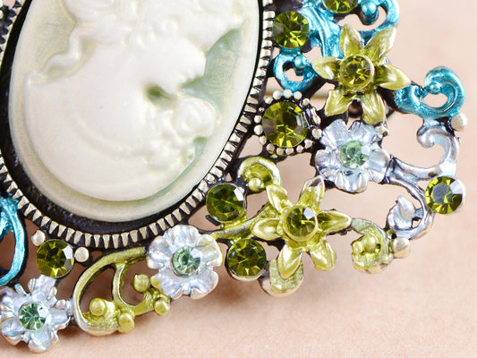 Diamond Shape Cameo Able Antique Brooch Pin