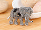 Indian African King Elephant Animal Kingdom Silver Brooch Pin