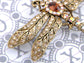 Light Topaz Dragonfly Insect Brooch Pin