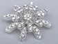 Gerber Daisy Snowflake Holiday Festive White Diamond Like Flower Brooch Pin