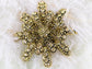Gerber Daisy Snowflake Holiday Festive White Diamond Like Flower Brooch Pin