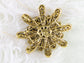Gerber Daisy Snowflake Holiday Festive White Diamond Like Flower Brooch Pin