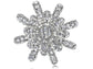 Gerber Daisy Snowflake Holiday Festive White Diamond Like Flower Brooch Pin