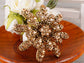 Gerber Daisy Snowflake Holiday Festive White Diamond Like Flower Brooch Pin