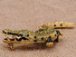 Yellow Green Alligator Crocodile Brooch Pin