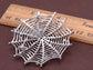 White Iridescent Halloween Spider Web Brooch Pin