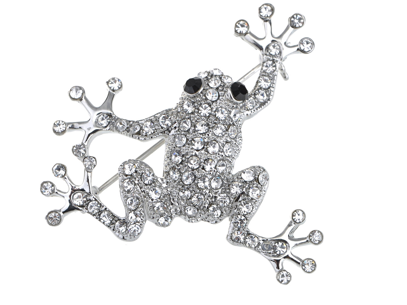 Topaz Colored Frog Toad Brooch Pin