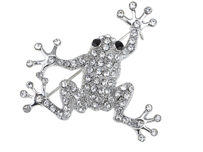 Topaz Colored Frog Toad Brooch Pin