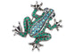 Czech Emerald Frog Jewelry Pin Brooch