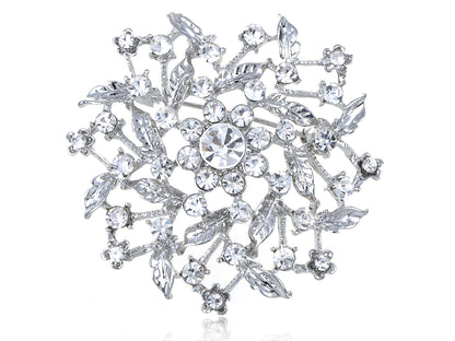 Floral Center Leaf Wreath Holiday Pin Brooch
