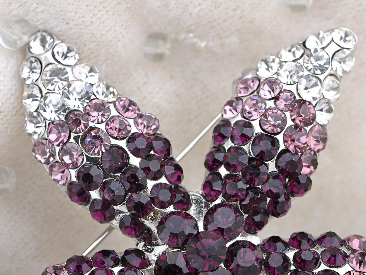 Ombre Purple Floral Starfish Flower Brooch Pin