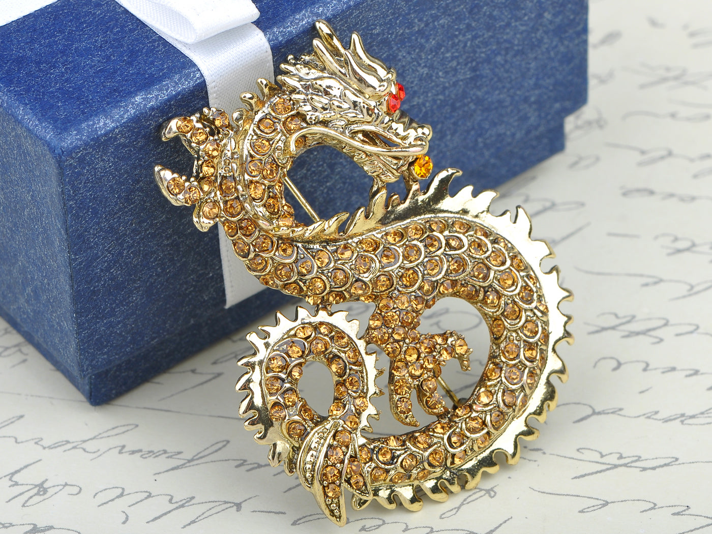 Mythical Ancient Asian Chinese New Year Zodiac Dragon Novelty Celebration Party Brooch Pin