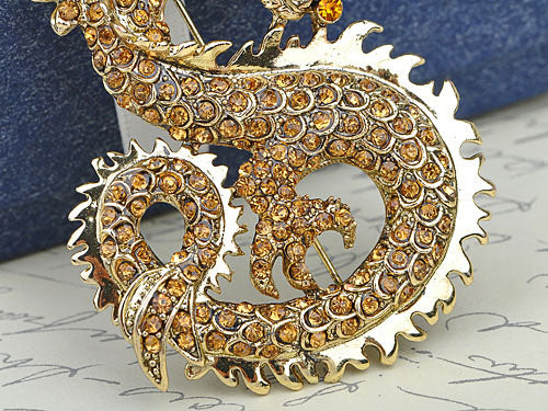Mythical Ancient Asian Chinese New Year Zodiac Dragon Novelty Celebration Party Brooch Pin